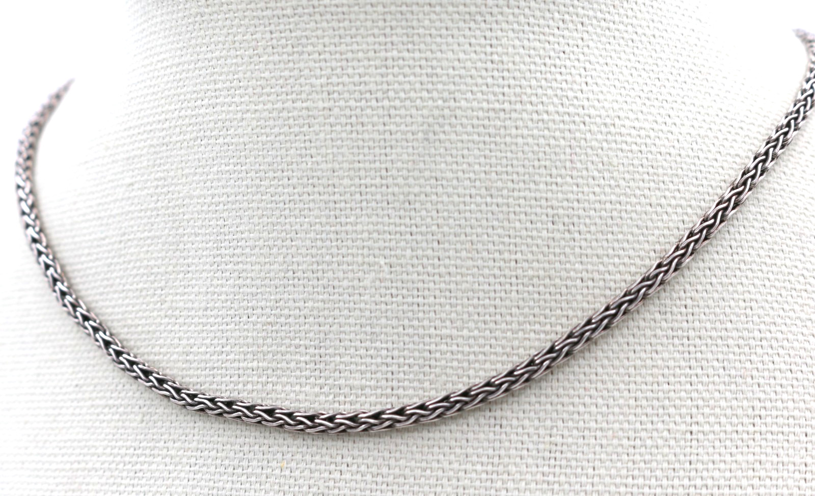 Vintage Sterling Silver 925 3mm Wheat Chain Necklace 16” 15.85g