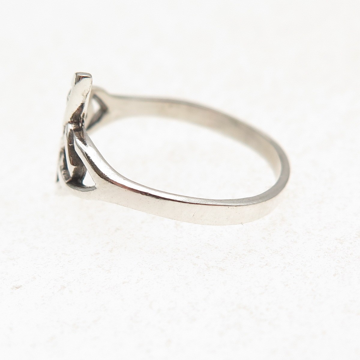 925 Sterling Silver Vintage Celtic Knot Oxidized Ring Size 6.75