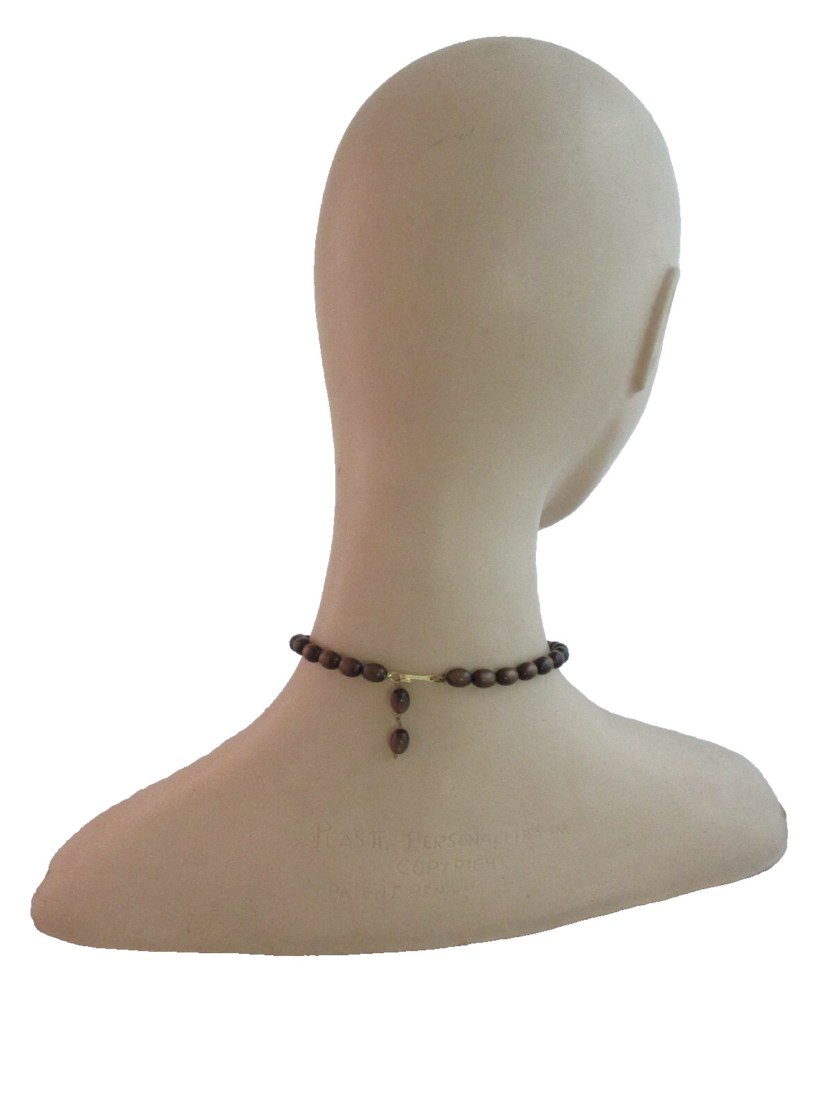 Vintage 1940-50’s Graduated Brown Moonglow Choker Necklace Hook Clasp & Bracelet
