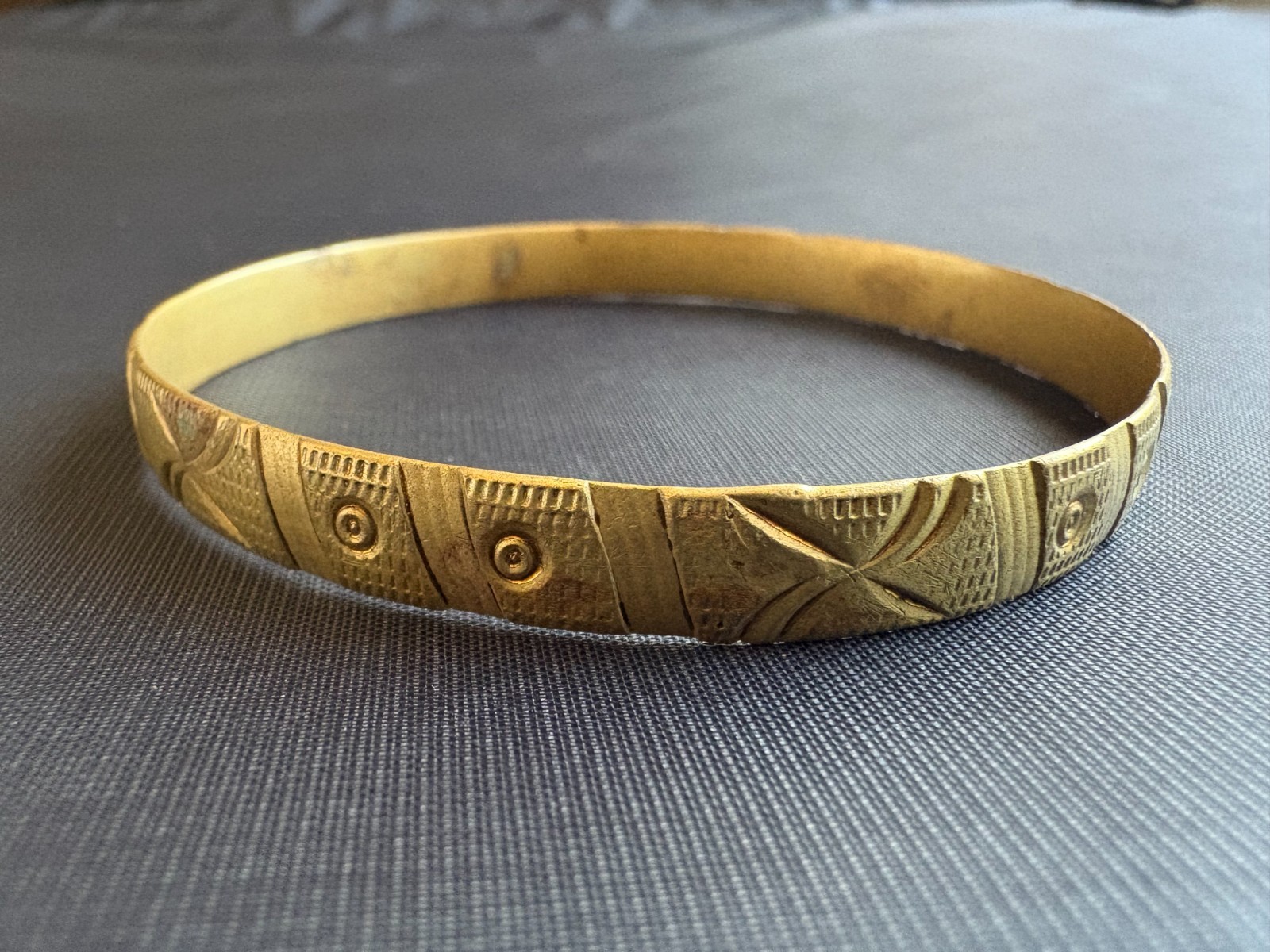 Vintage Handmade Brass Berber Moroccan Bracelet Old Tribal Ethnic Bangle