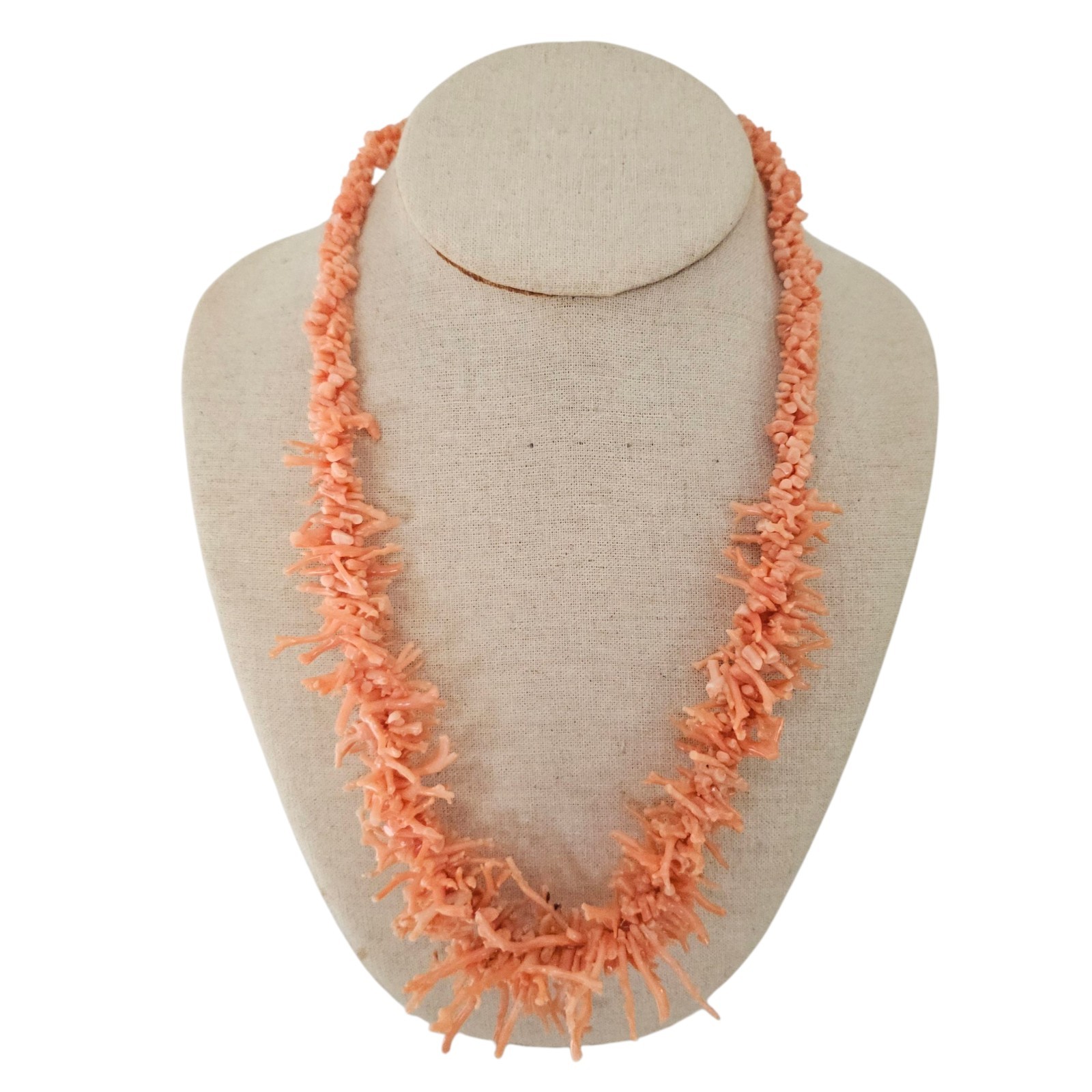 Graduated Coral Branch Necklace Vintage Genuine Natural 22″