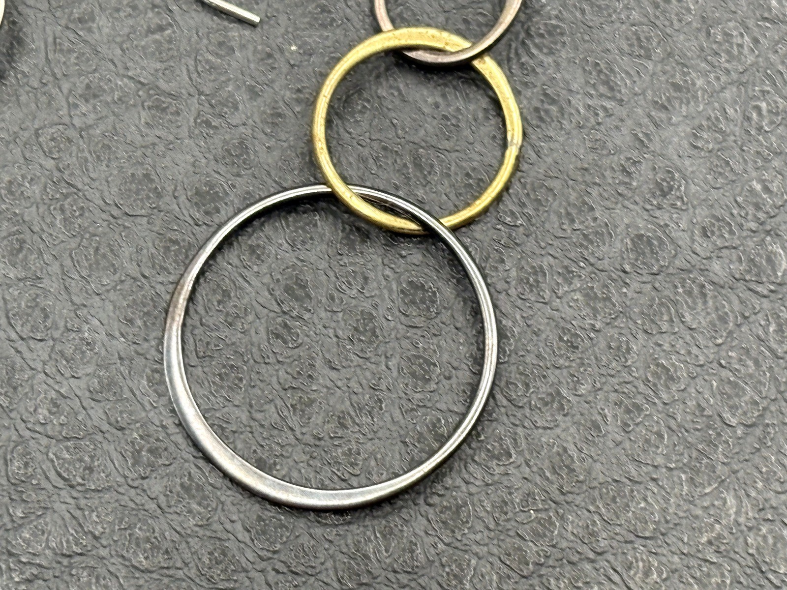 Sterling Silver Mixed Metal Try Color Interlocking Circle Dangle Drop Earrings