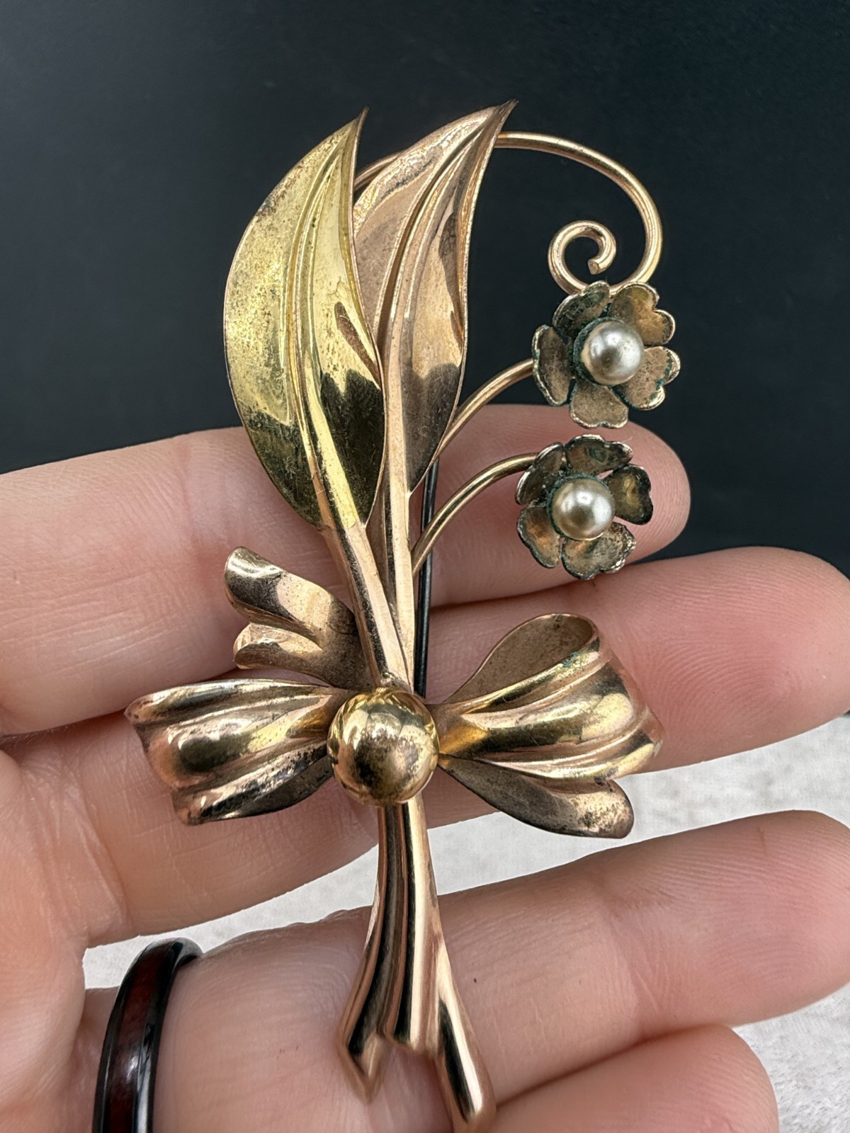 Vintage Brooch Lot Stones Avon Tree Gold Tone