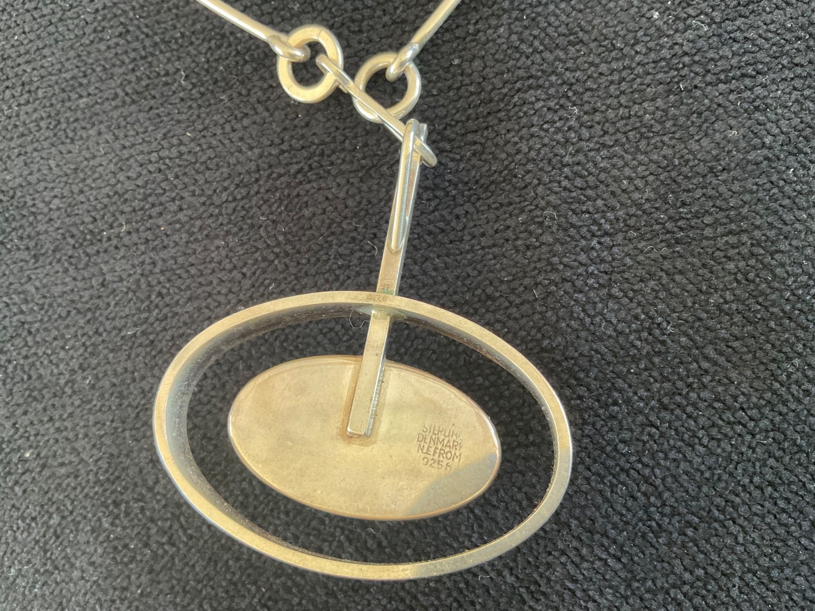 Niels Erik Modernist Denmark N.E. Sterling Silver Necklace 1960’s MCM Pendant