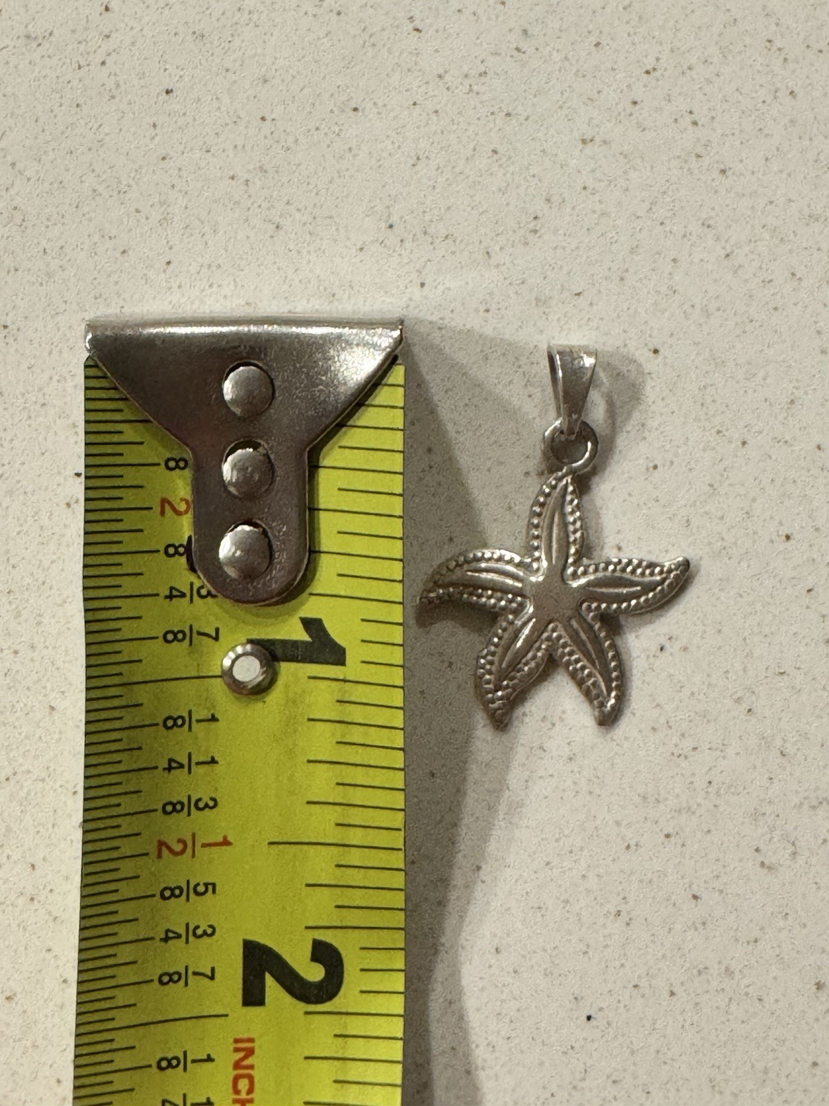Sterling Silver Hammered Textured Starfish Design Mexican Pendant .925 Taxco Mex