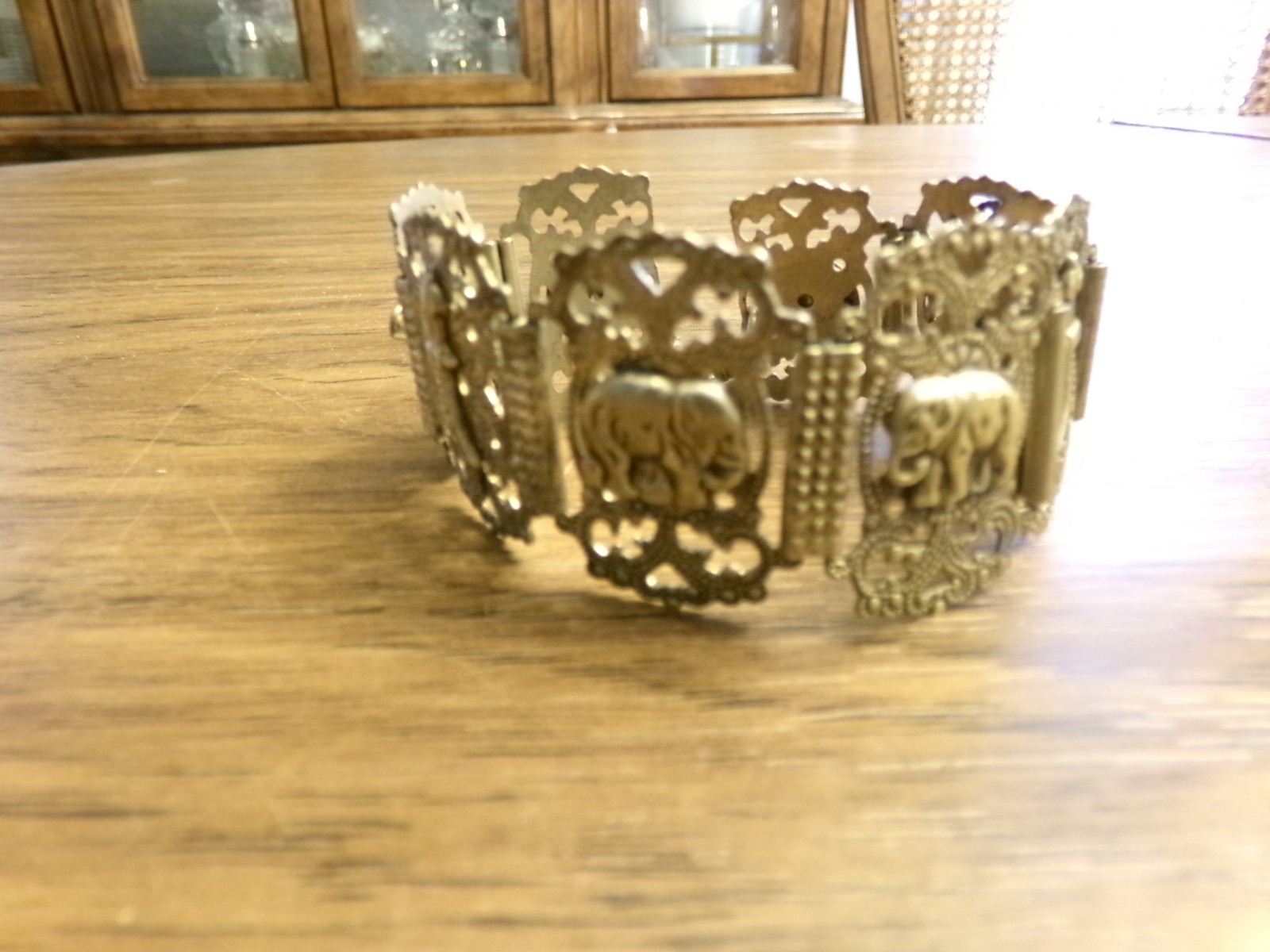 Vintage Women’s Souvenir Bracelet Morocco Hamsa Hand Elephant Link Bracelet