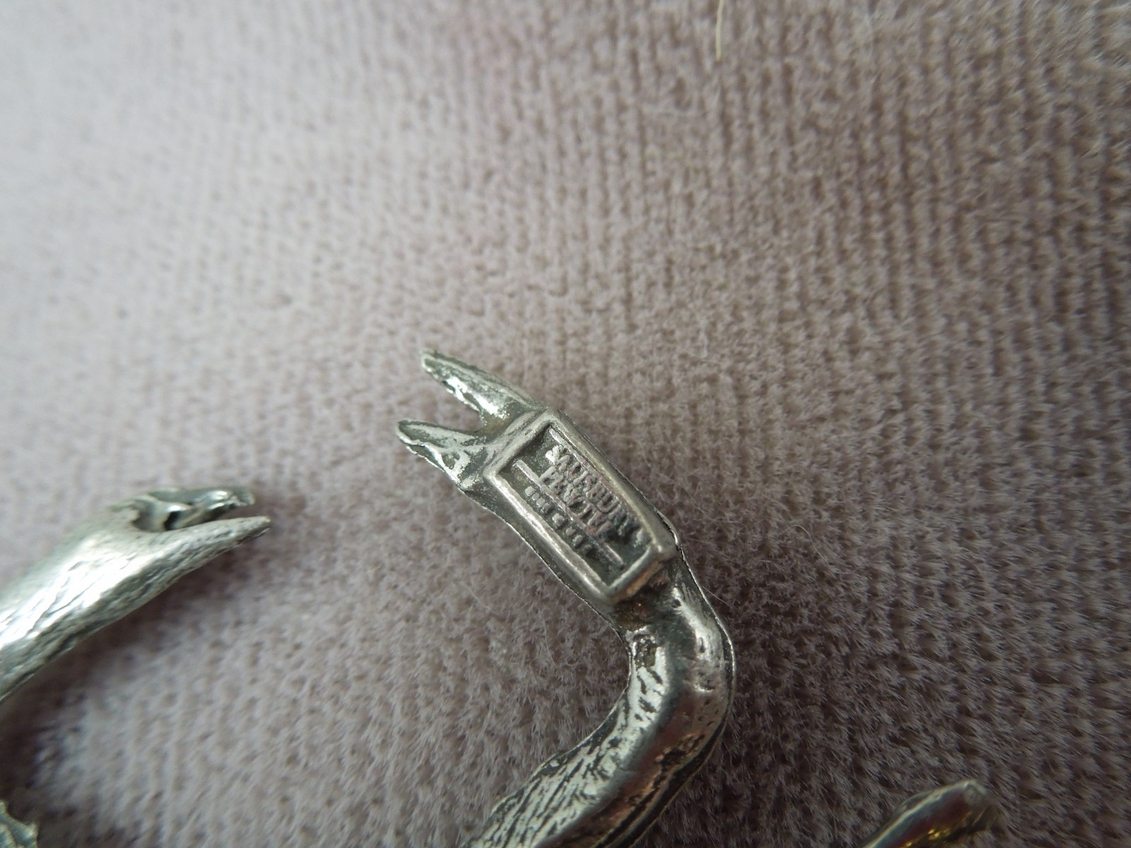 Vintage Salisbury MD Maryland Blue Crab Pewter Brooch Pin