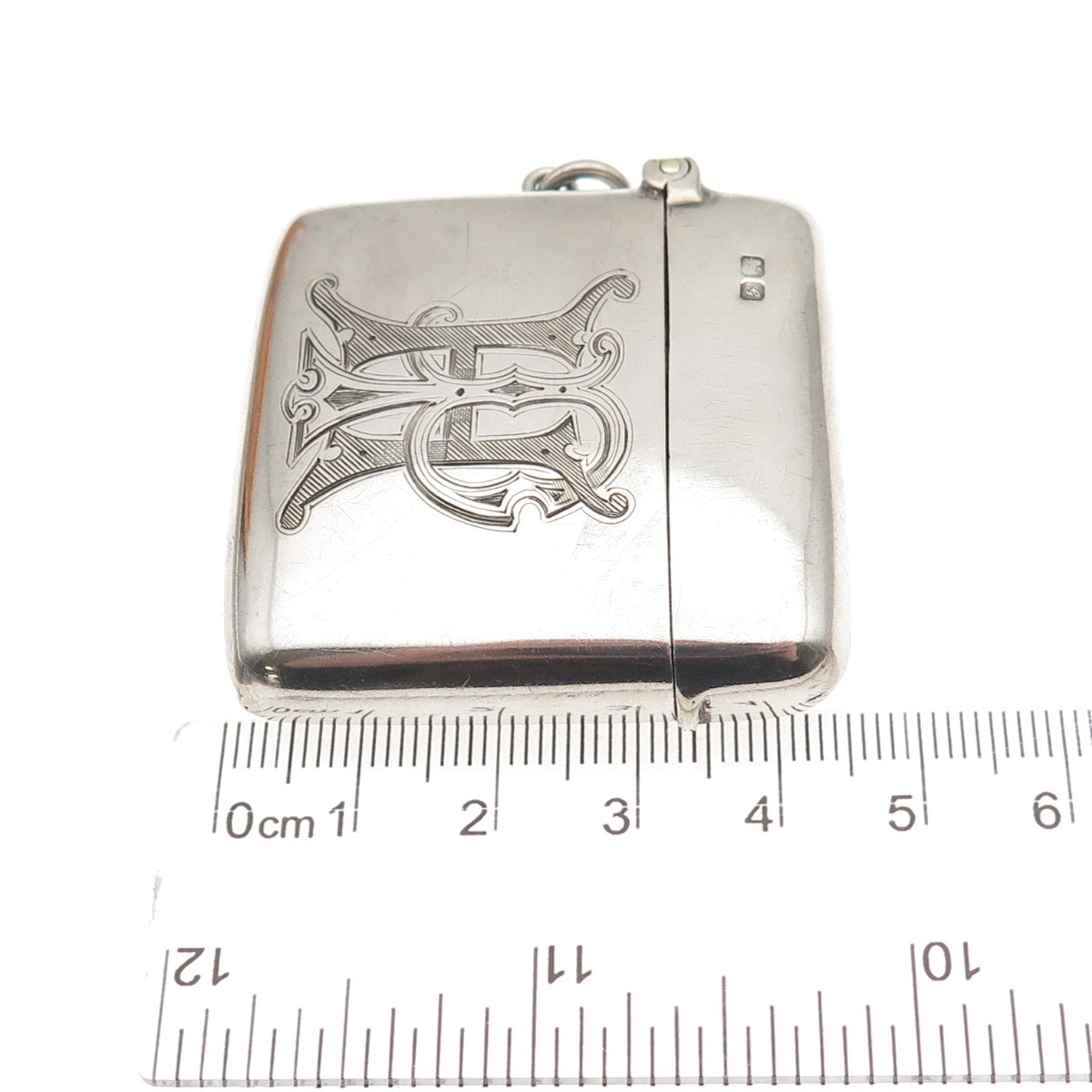 James Deakin & Sons Sterling Antique 1907 Chester HP Monogram Vesta Match Case