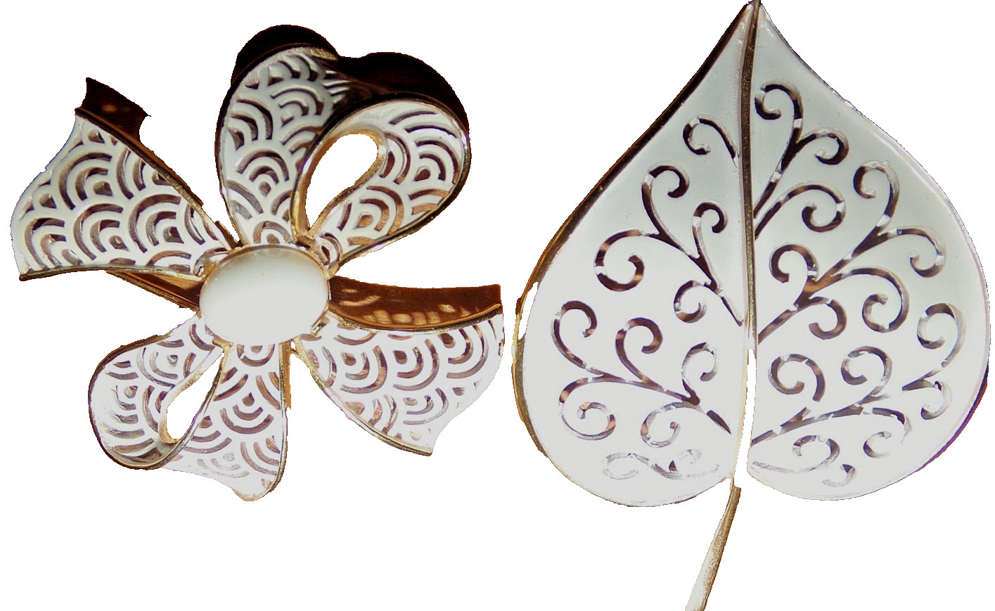 CROWN TRIFARI signed white enamel pin lot-OMG!!!