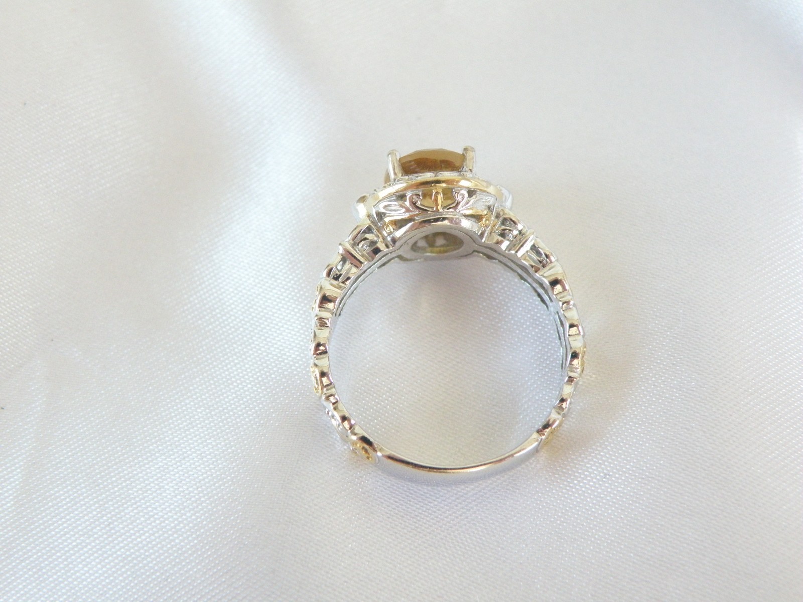 Gems En Vogue Sterling Silver 925 Golden Yellow Beryl Ring Size 7