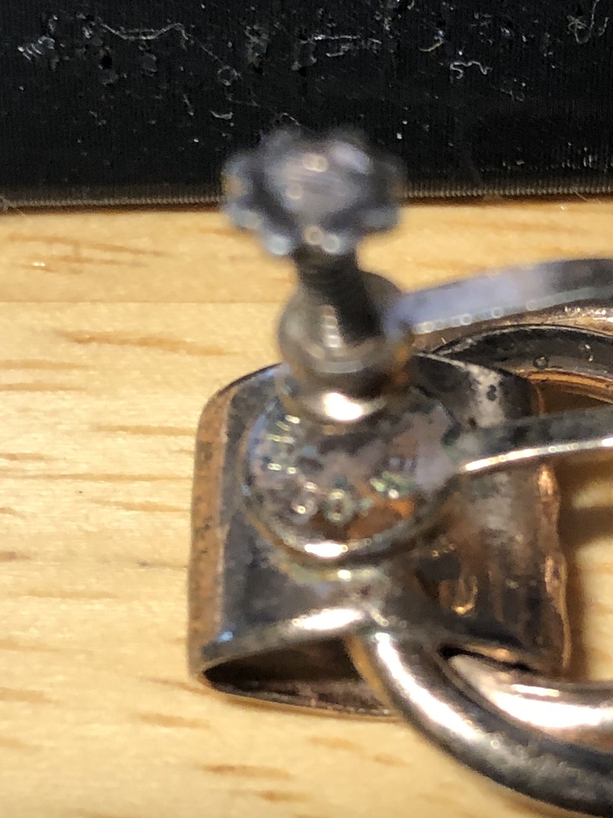 VTG. MEXICO SILVER DAINTY DOOR KNOCKER SCREWBACK EARRINGS ROSE GOLD COLOR .75″