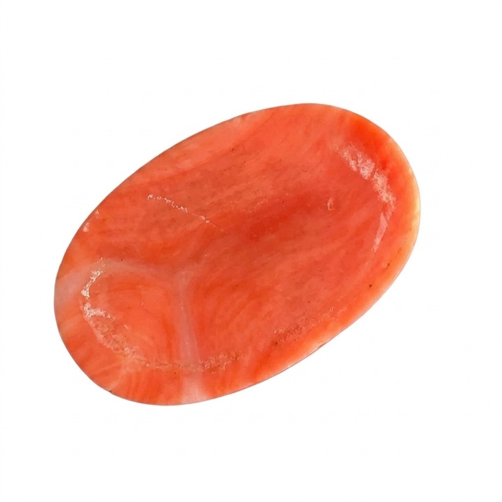 Exquisite Vintage Natural Red Momo Coral Cameo 28mm 5.6g Detailed Carving