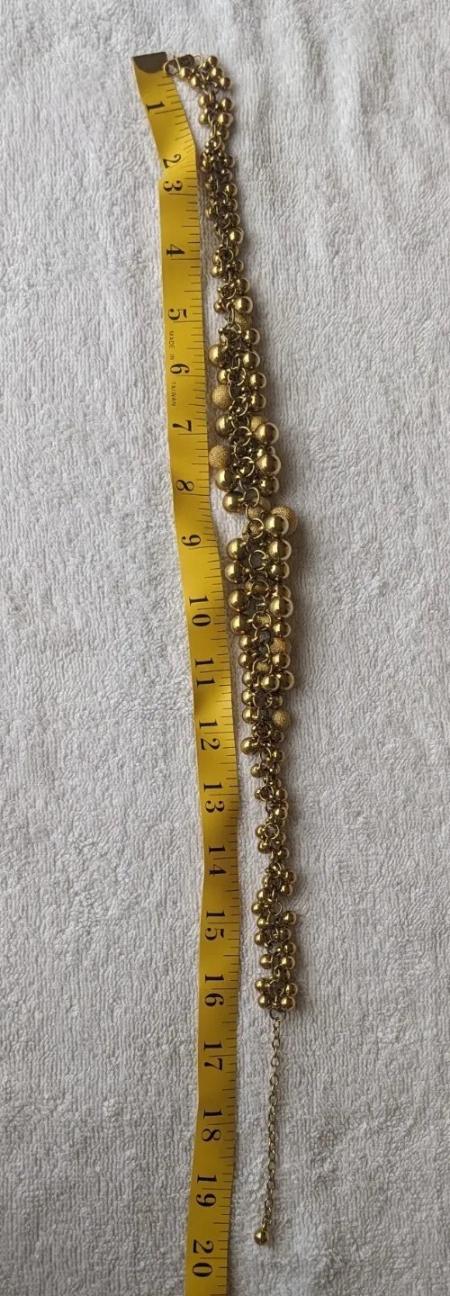Aigner Necklace Gold Colored Metal Multiple Beads Balls aug22