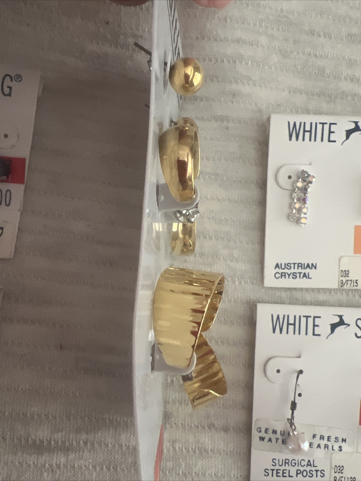 Vintage 90s White stag Earring Lot Wal-mart Pearl Crystal Glass Lot Of 5 Collect