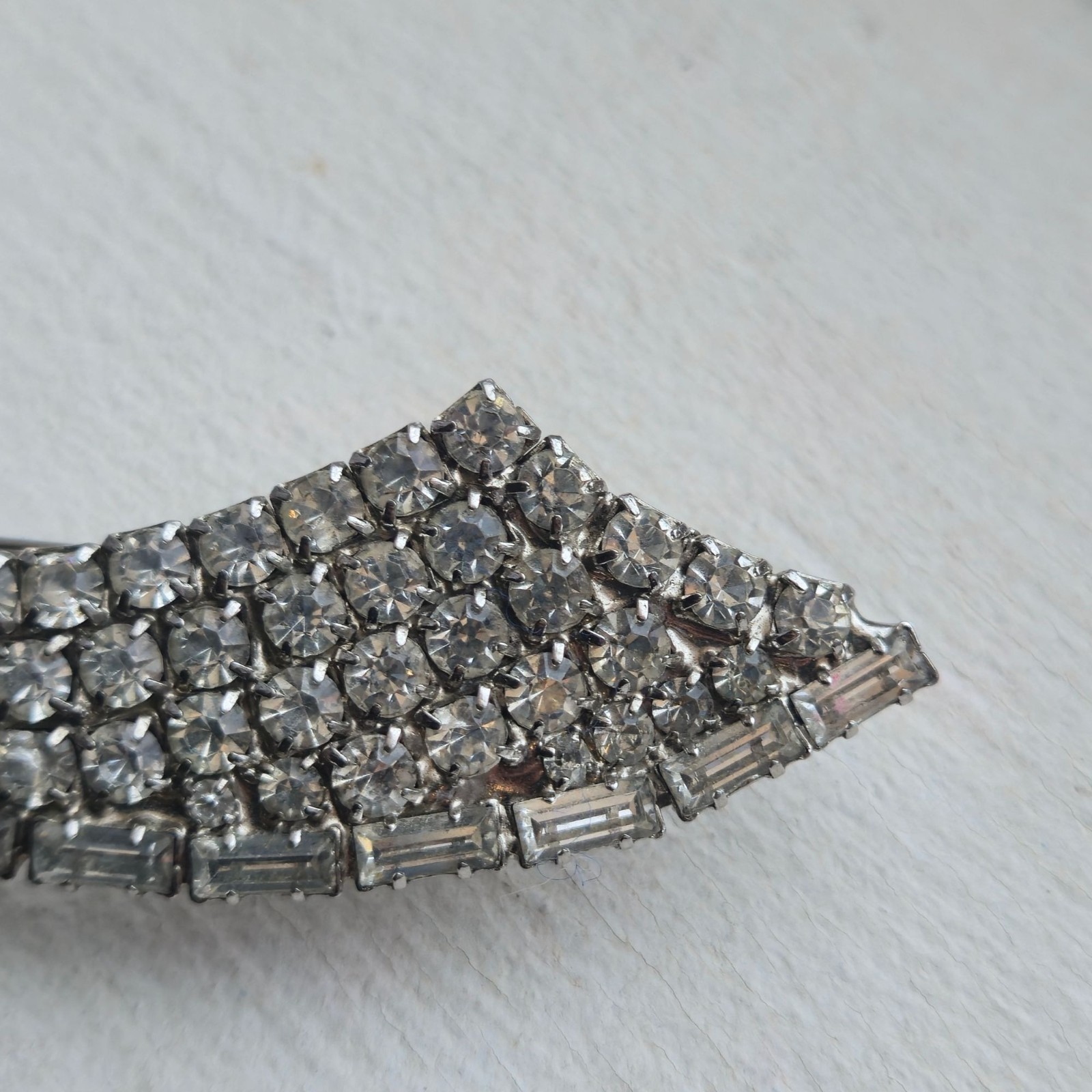 Vintage Crystal brooch Sword or scarf pin glass Rhinestone jewelry elegant gift