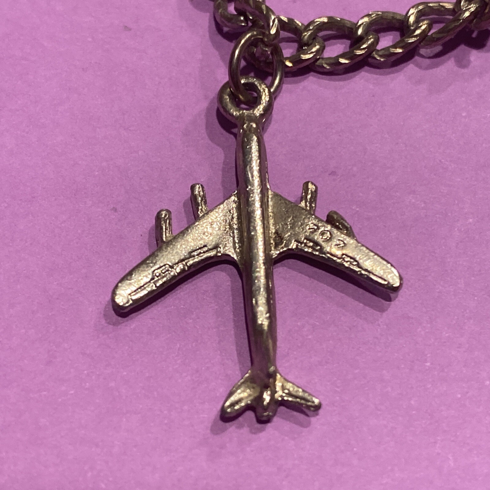 Vintage Highrise Buildings Charm Airplane Bracelet (D8)