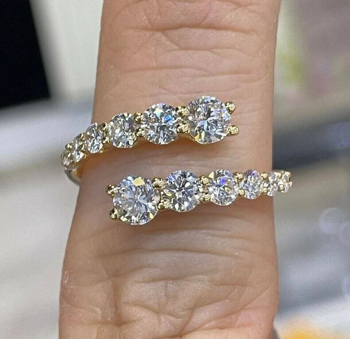 2 Ct Round Cut Simulated Diamond Women’s Engagement Ring 14K Yellow Gold Plated