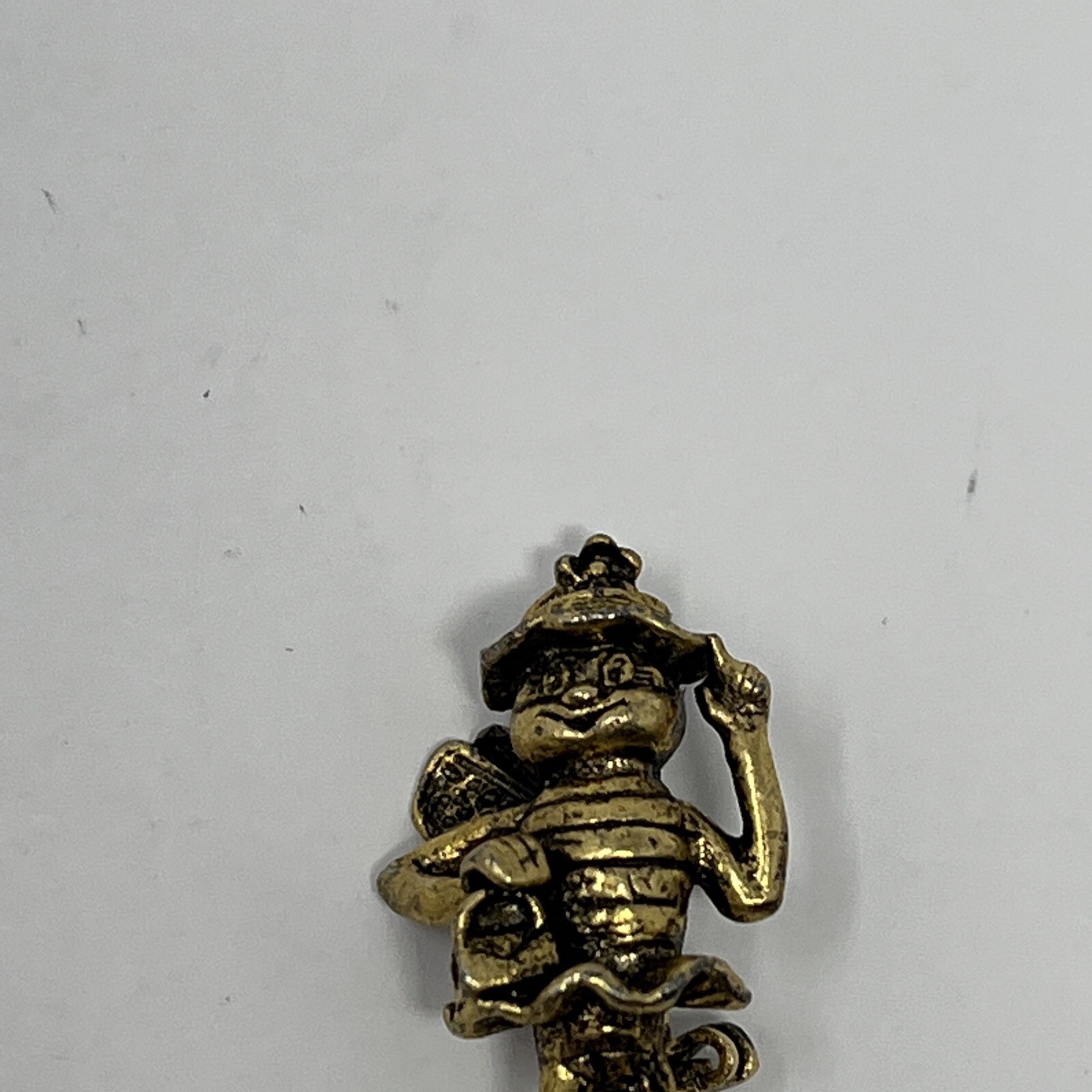 Bumble Honey Bee Fancy Whimsical Lady w/ Dress Hat Shoes Purse Brooch Pin