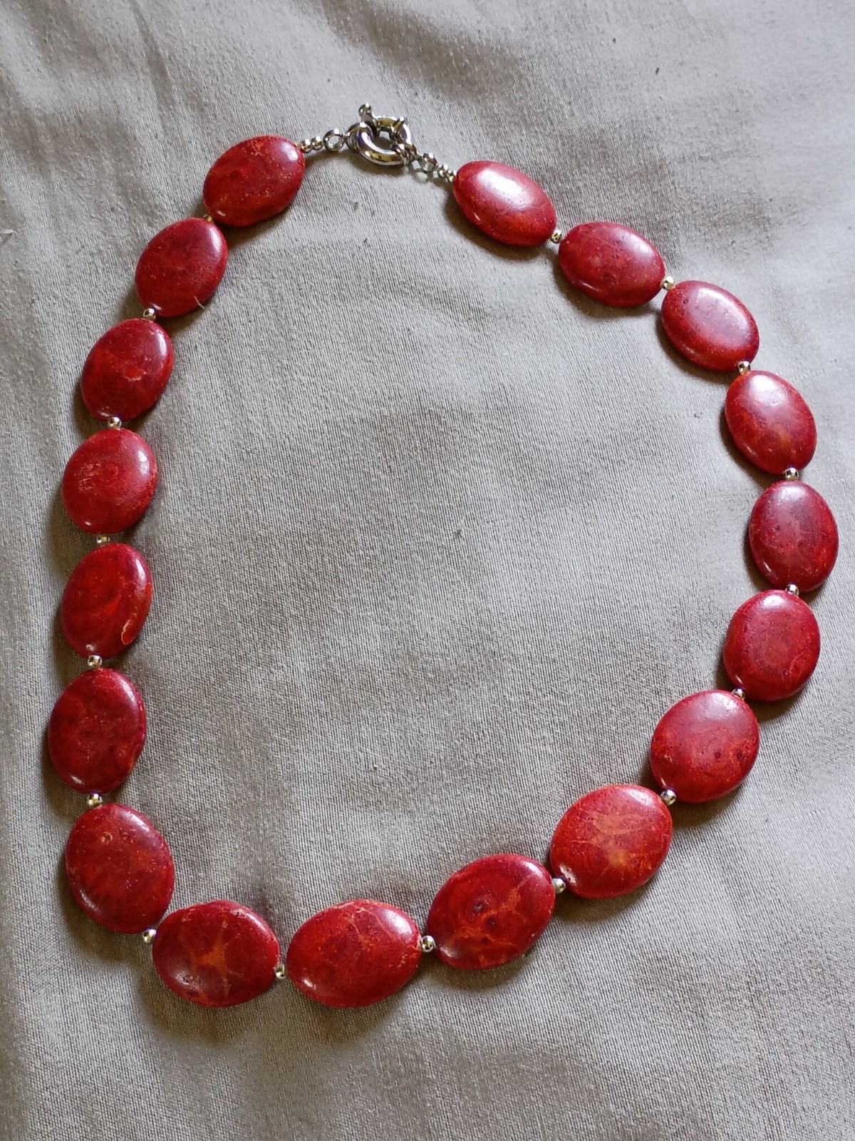 Vintage Dark Red Coral Necklace.
