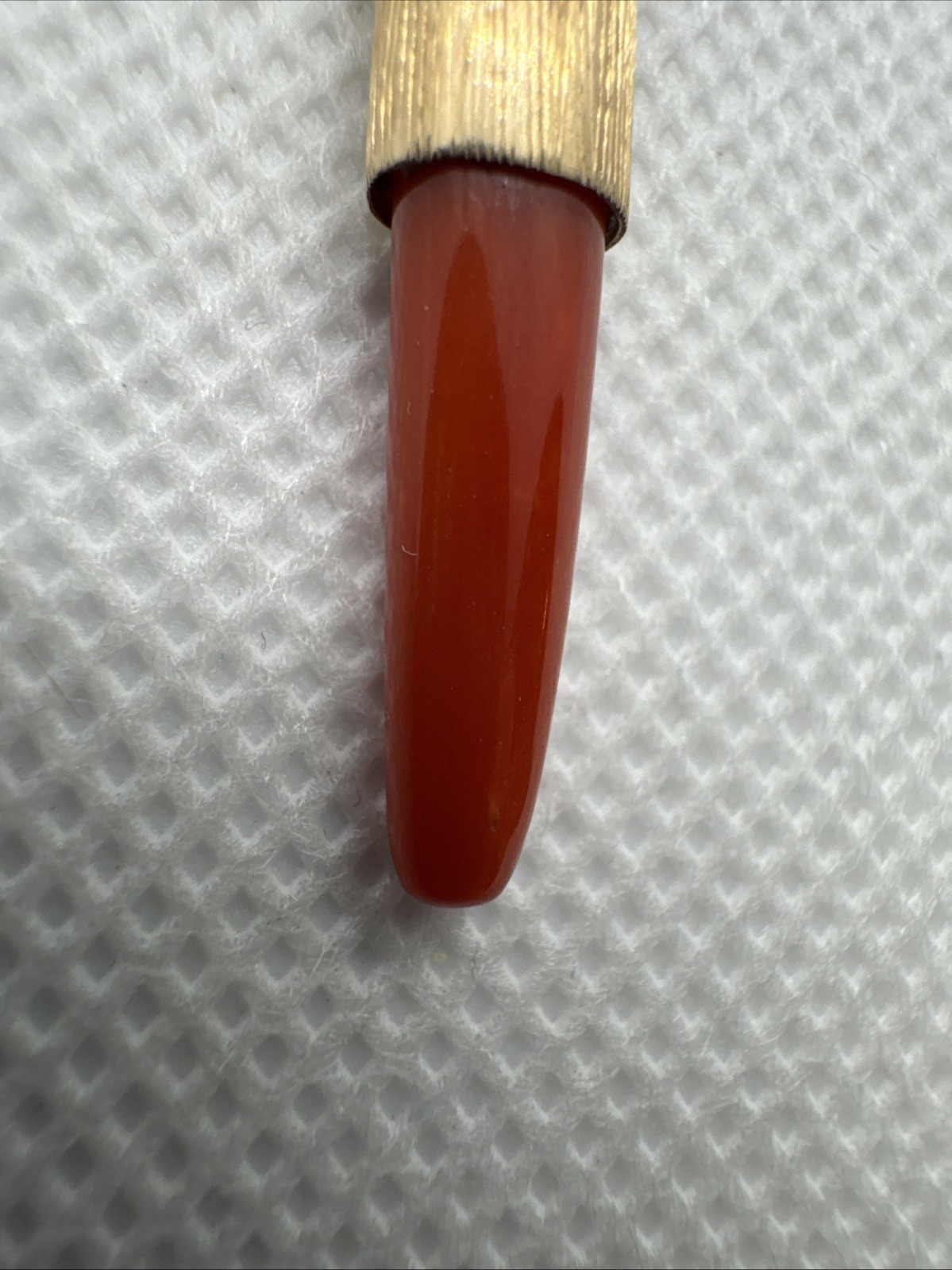 Victorian 14k Yellow Gold Red Coral Horn Charm Pendant 2g Vintage, Antique, Rare
