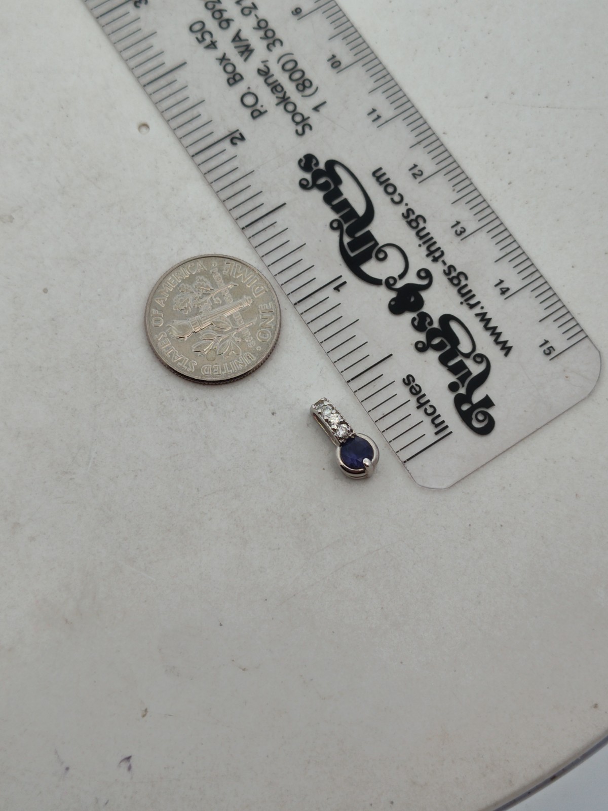 14K White Gold Sapphire & Multi Diamond Pendant Designer “XOX”