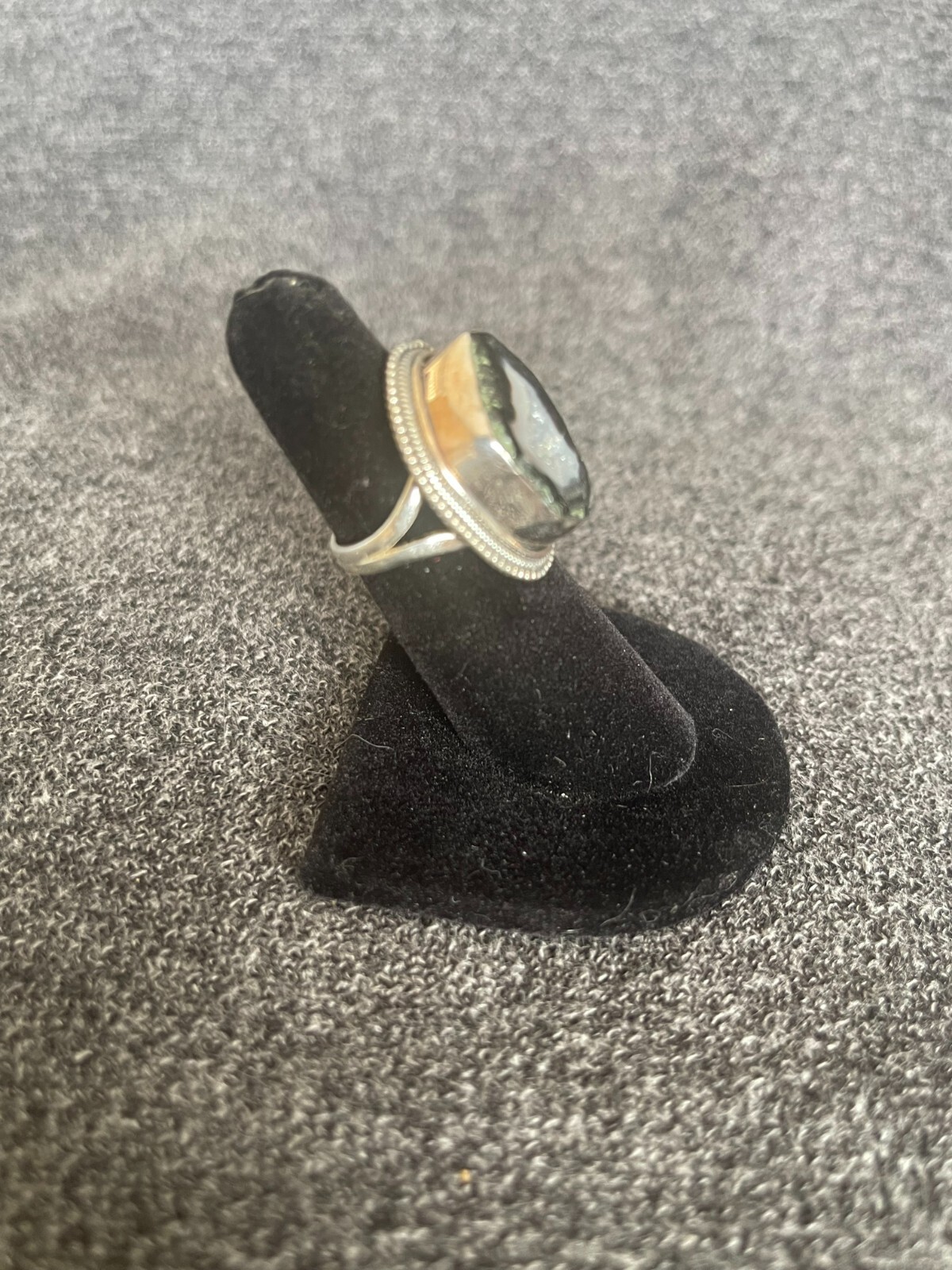 Vintage Sterling Silver Tobasco Geode Ring Size 6 (8gr)