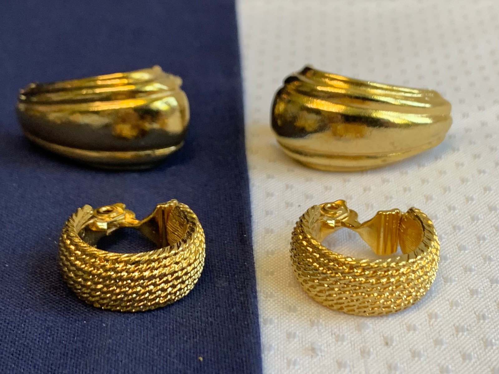 Vtg Clip-On Earring Lot Costume Jewelry Enamel Faux Gemstones / Pearl / Onyx