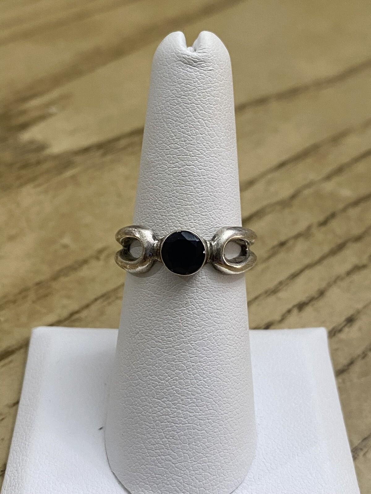 DOUG PAULUS 925 Sterling Silver Vintage Signed Blue Iolite Band Ring Size 7.25