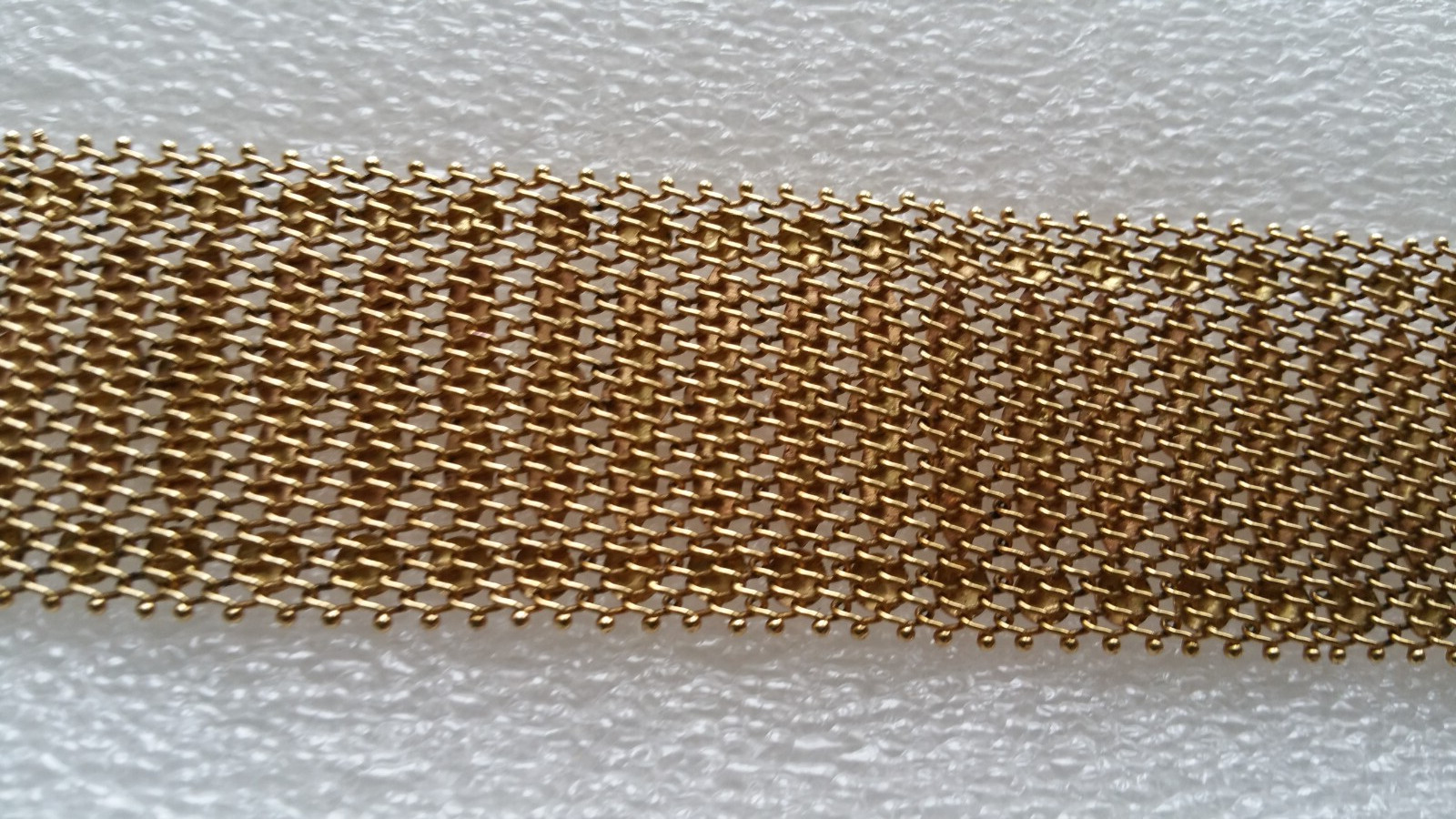 Italian Mesh Bracelet 18k Gold Charm Wide Vintage Yellow Woven Women’s Men’s Old