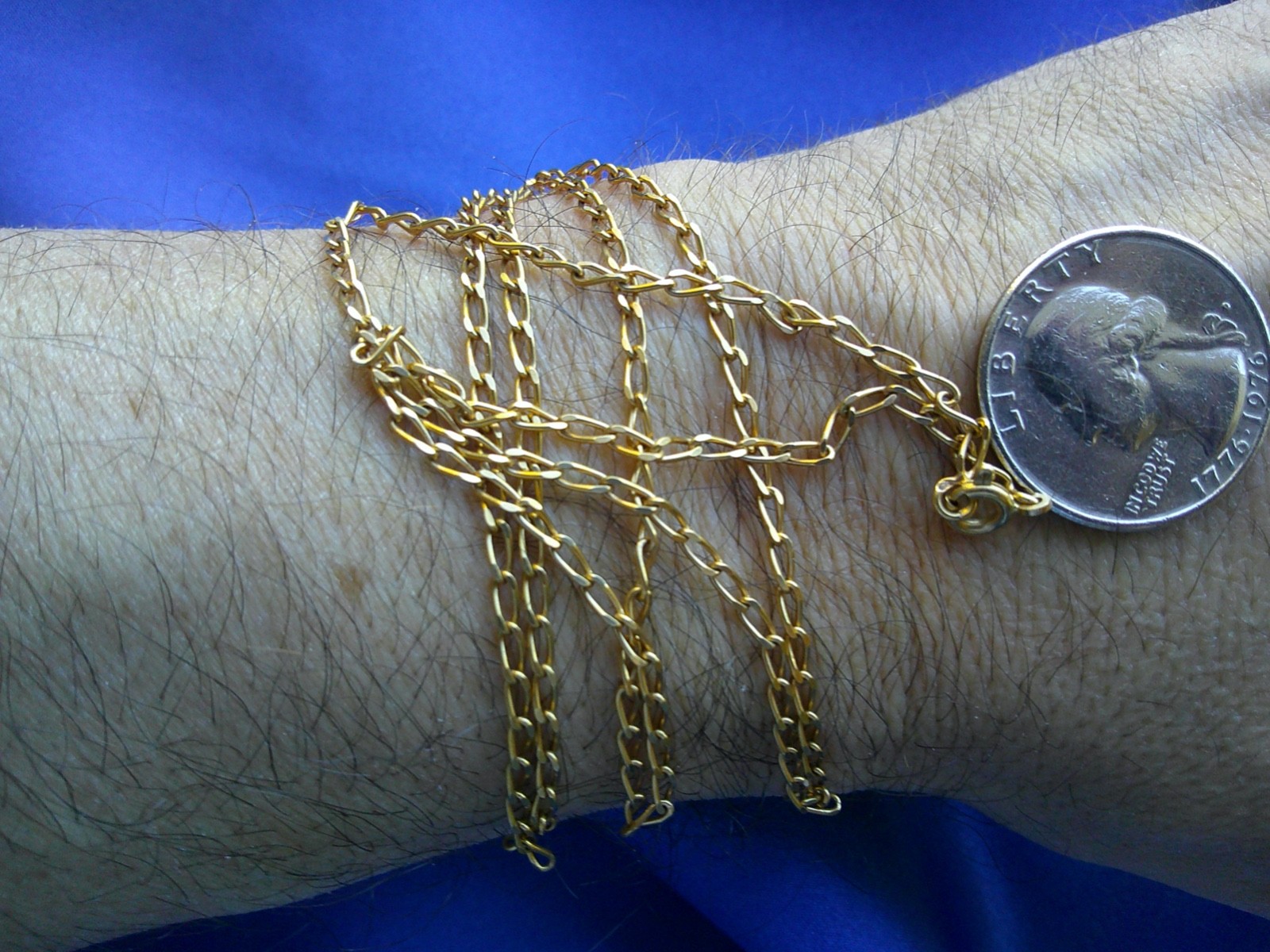 Rare Unique Antique Vintage French 60 cm Long 18K Solid Gold Necklace Chain ⛓️