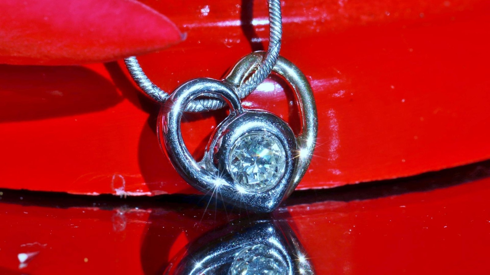 14k multi tone gold pendant 0.35ct natural diamond heart 18.0″ necklace 5.38gr