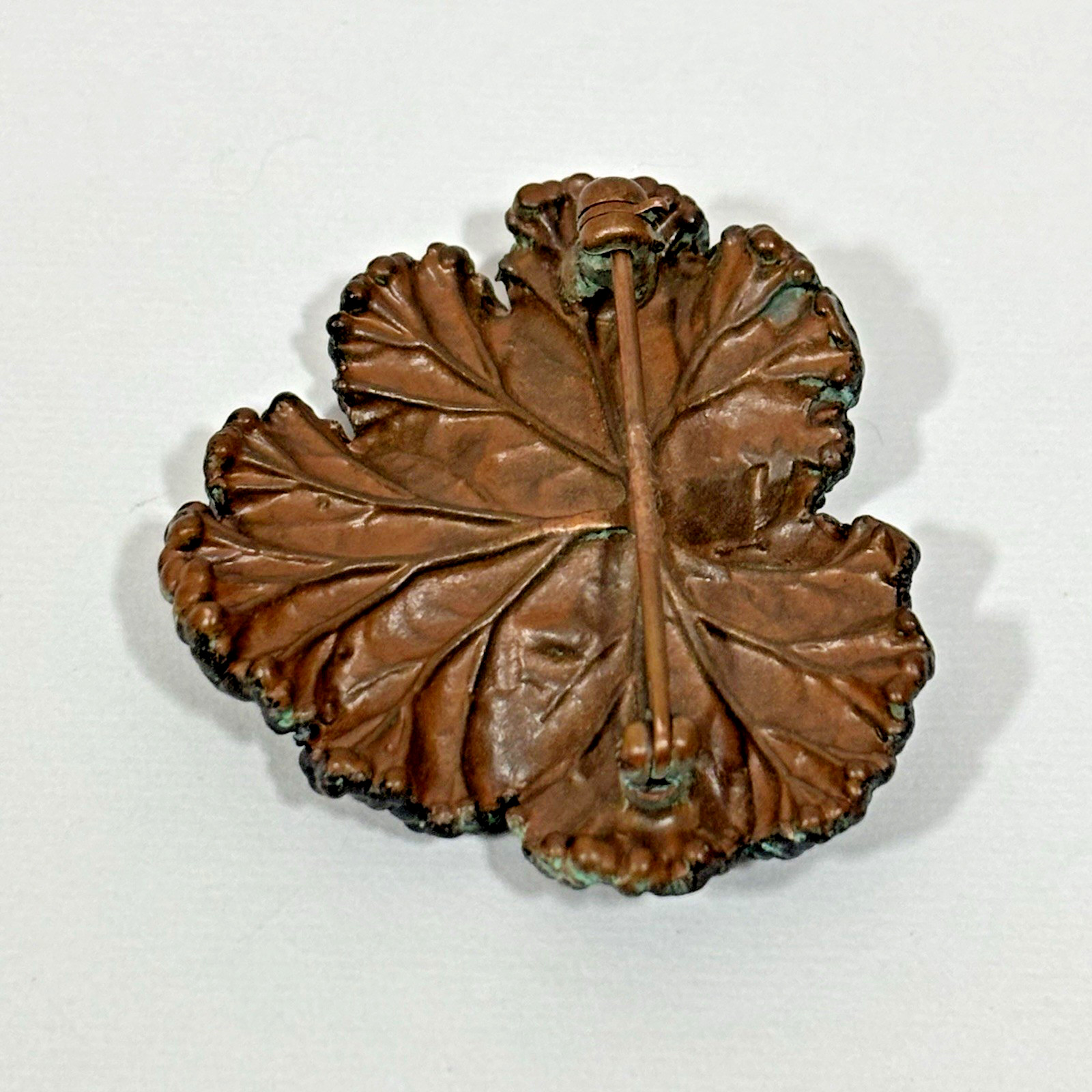 Nature’s Creations Lot of 2 Brooch Pin Copper Arborvitae Thujas & Geranium Leaf