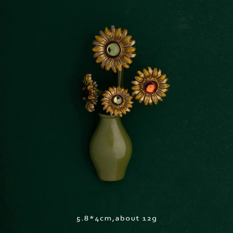 Vintage Brooch Enamel Pin Pearls Vintage Flower Brooch Plant Animal Insect Fruit