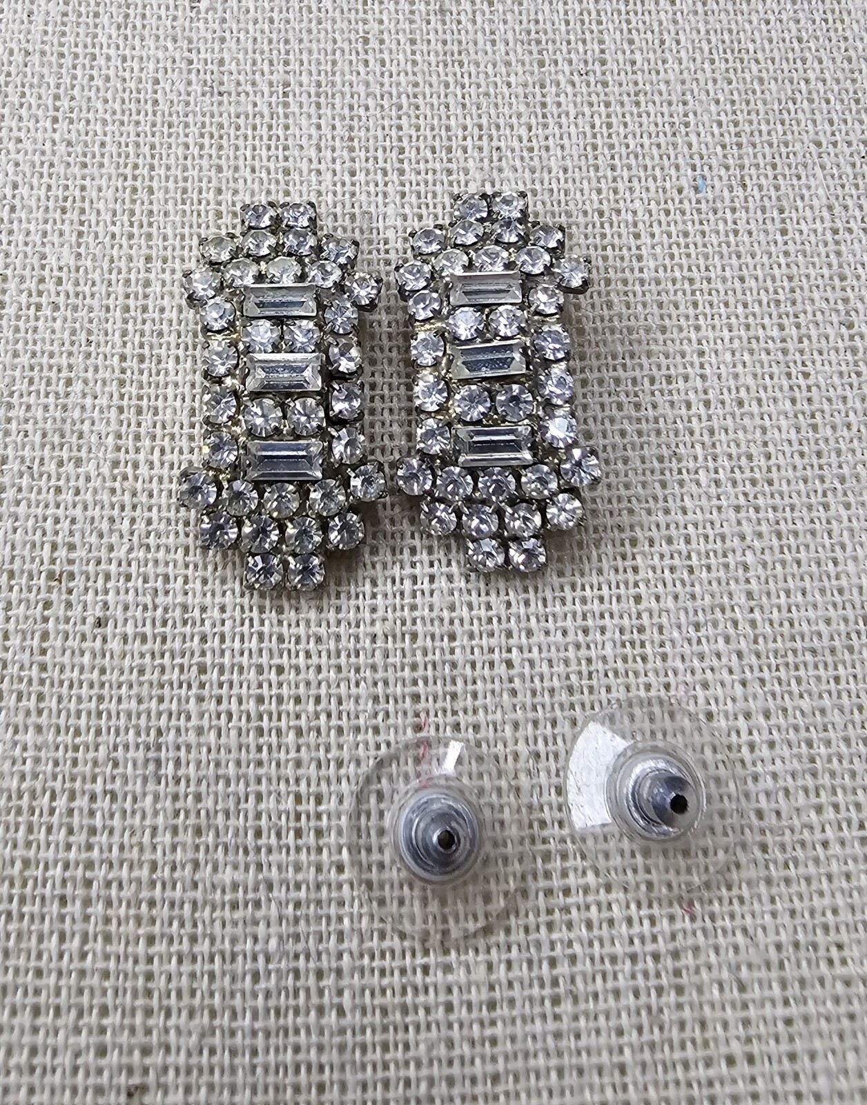 VTG 1950S 60S COSTUME RHINESTONE SET EARRINGS Vintage Classic Post Studs