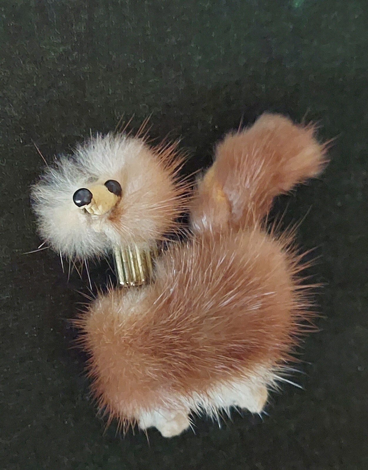 Vintage Mink Fur Poodle Dog Brooch Pin