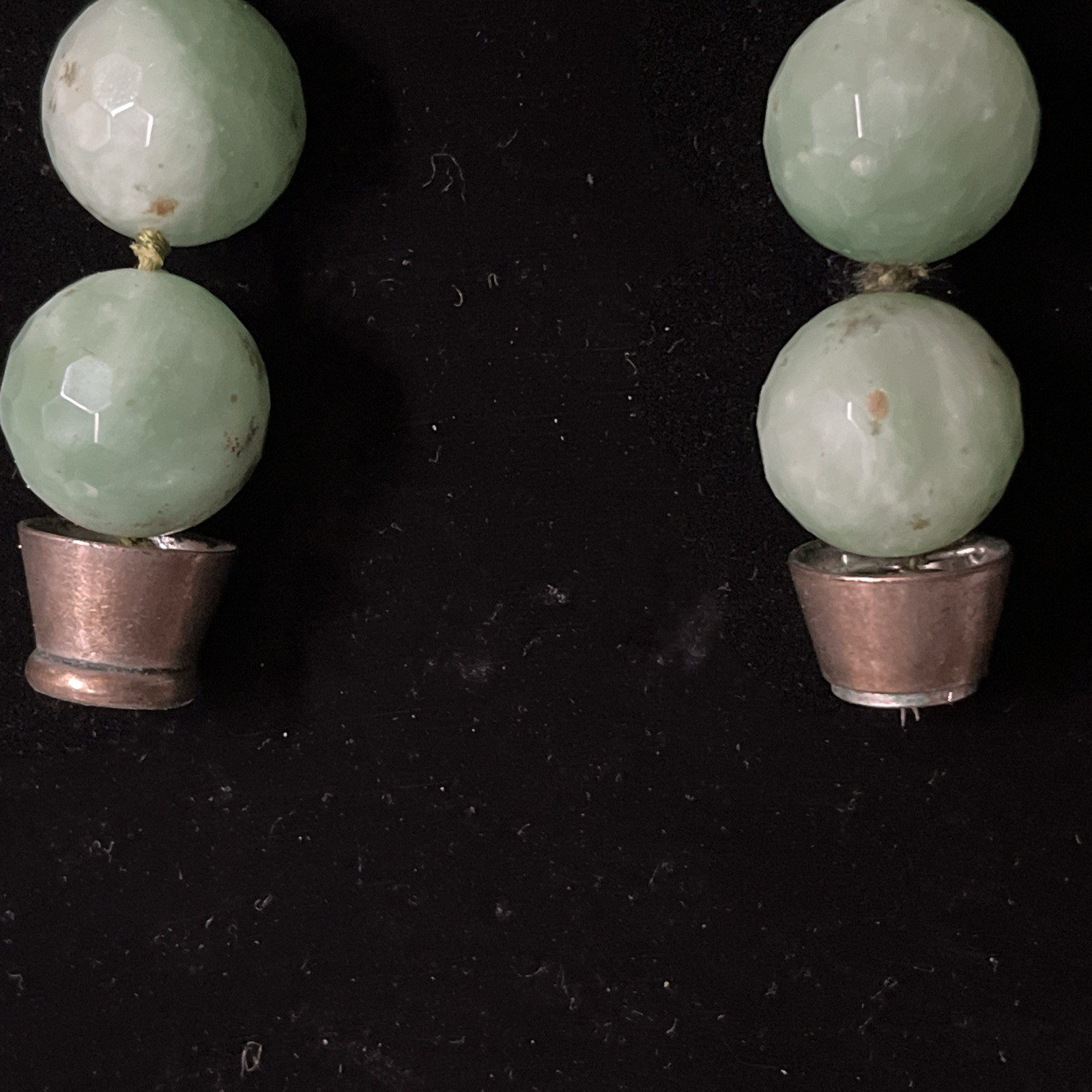 Vintage Estate Large Green Chrysoprase Beaded Necklace Bracelet Earrings Set