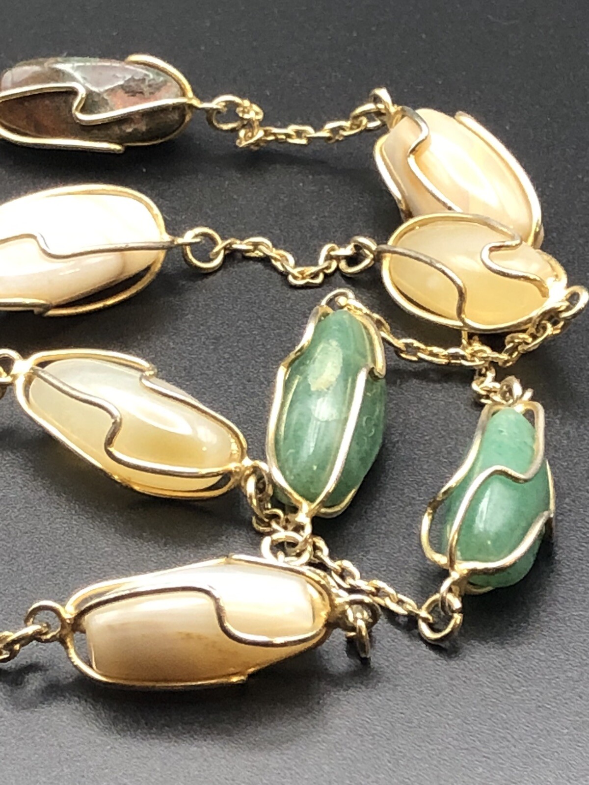 Artisan Wire-Wrapped Gemstone Necklace – 17” Earth Tones