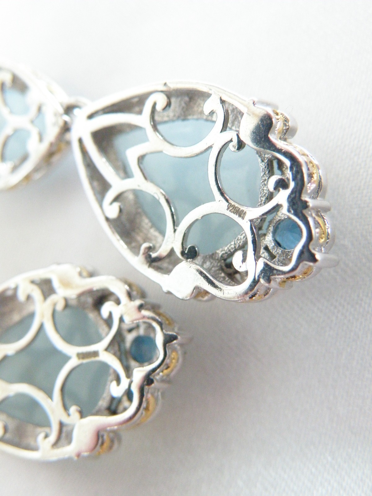 Gem En Vogue Michael Valitutti Sterling Silver 925 Milky Aquamarine Earrings