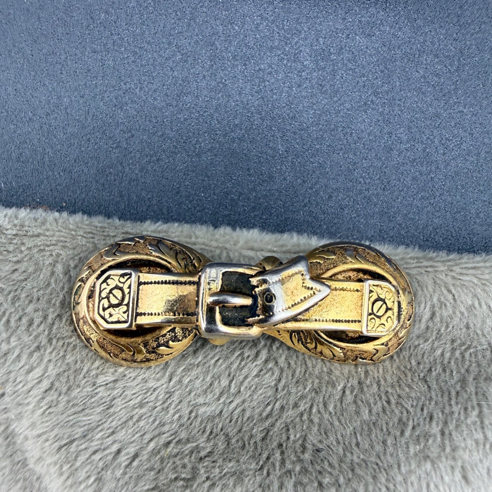 Vintage Gold Filled Brooch Victorian Revival Buckle