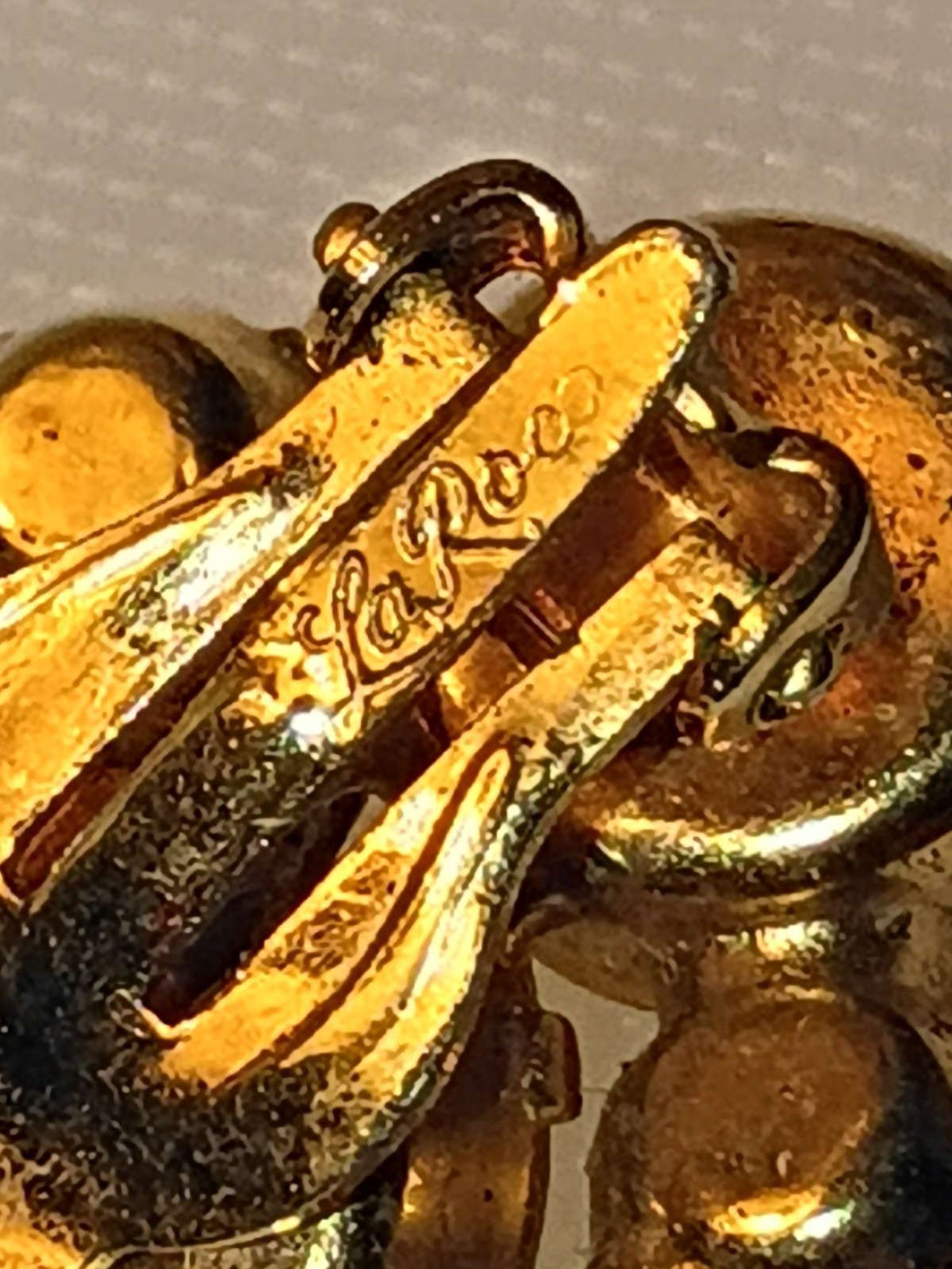 La Roco Rhinestone Vintage Clip Earrings Yellow w Gold Filled Metal