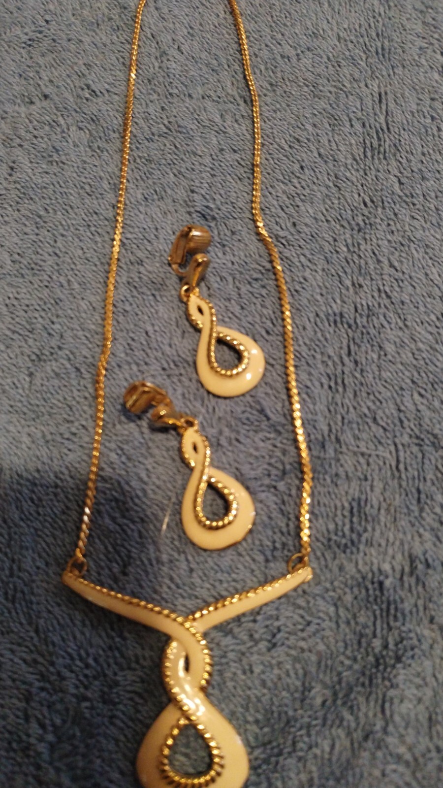 Vintage Ivory And Gold Costume Set