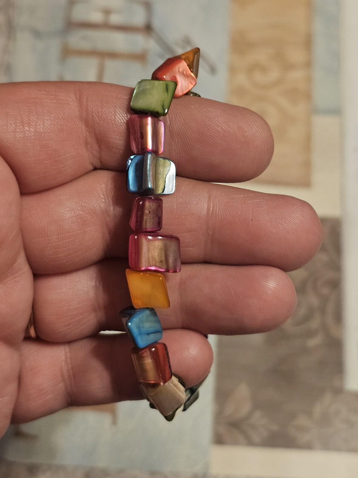 Vintage Multicolor Beaded Stretch Bracelet