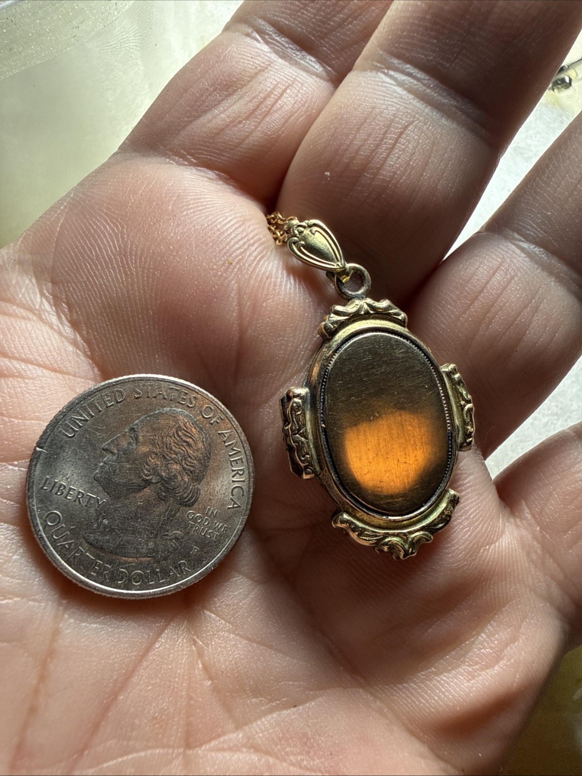 Necklace Locket Victorian 100 Years Old Gold Filled Vintage 17” Gold Fill Chain