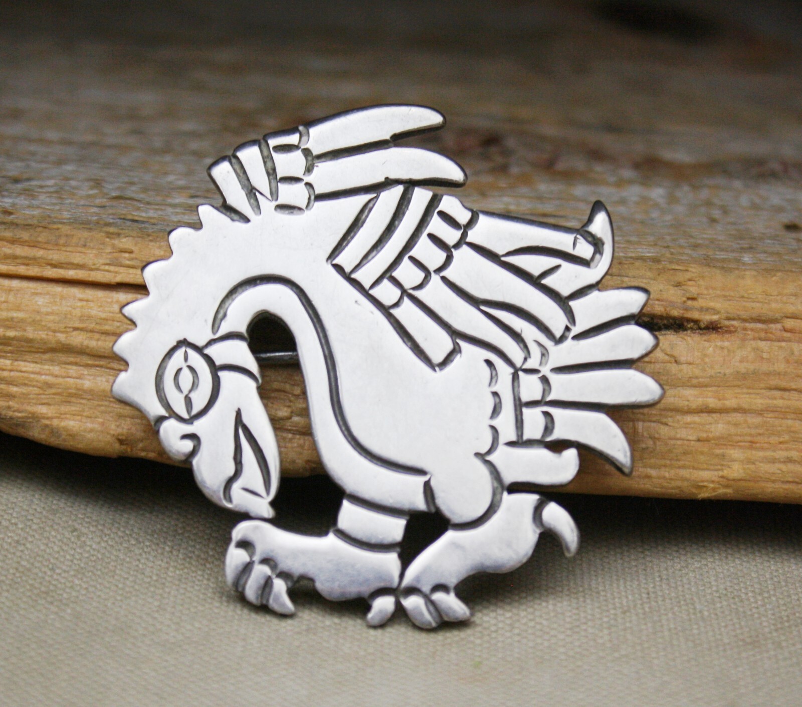 Vintage Rafael Melendez Taxco 980 Sterling Silver Brooch Pin
