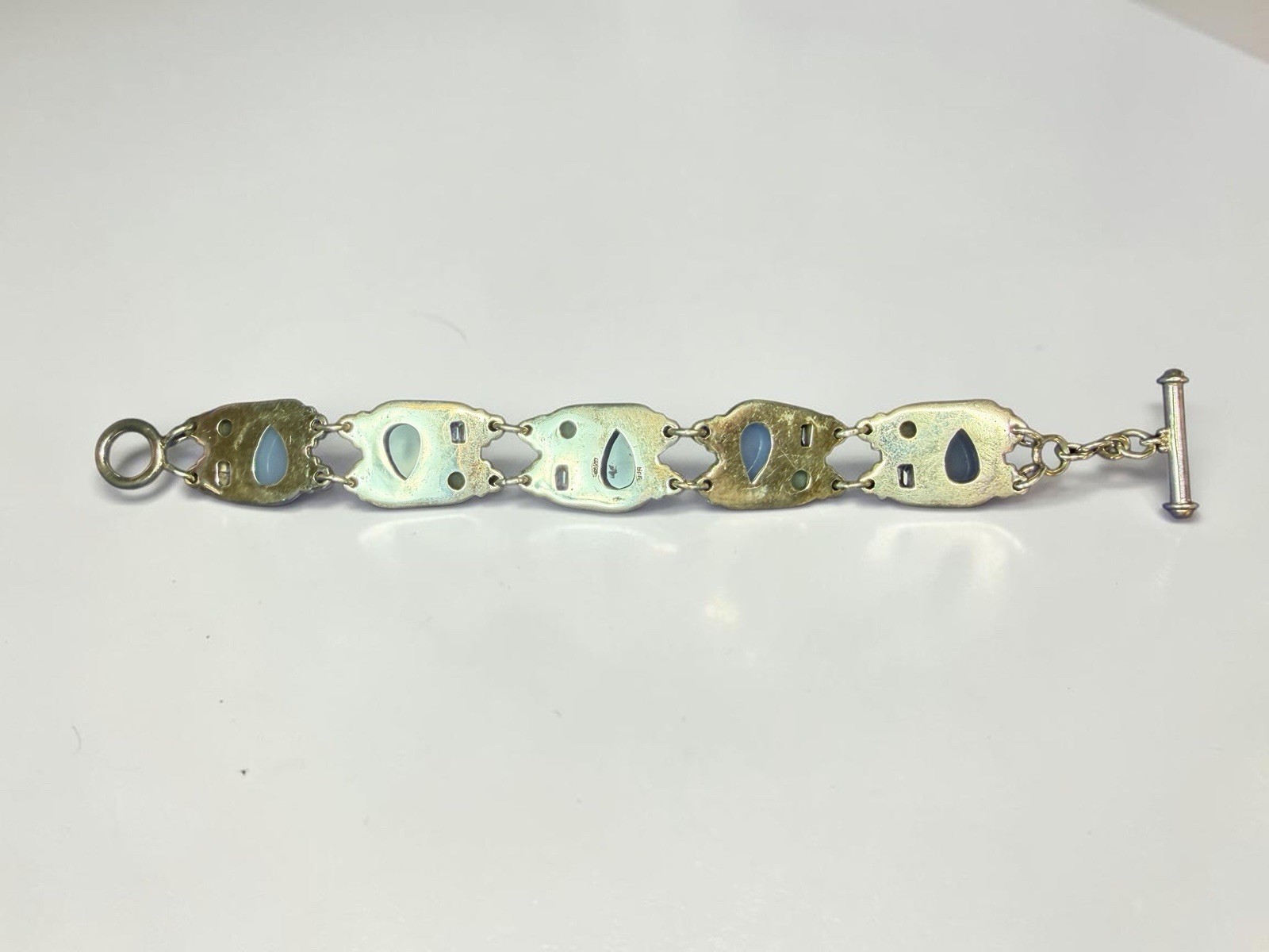 Sajen 925 Silver Chalcedony Moonstone Iolite Druzy Ring Bracelet Earrings Set