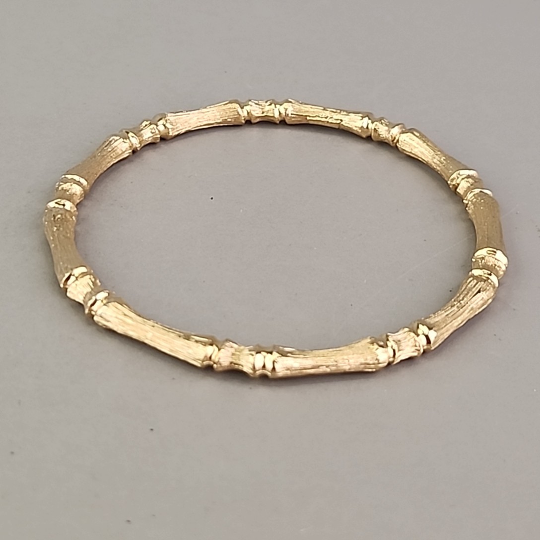 Vintage Napier Bamboo Bangle Bracelet Gold Tone Metal 7.75″