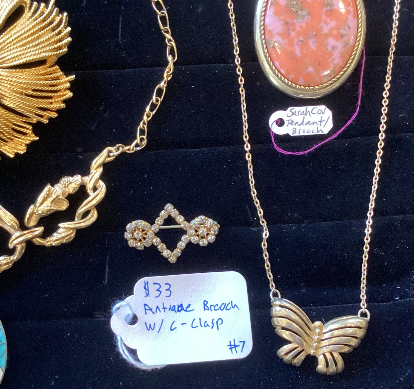Mixed Vintage Jewelry Lot Necklaces Brooches Earrings Sarah Cov Etc Lot 74