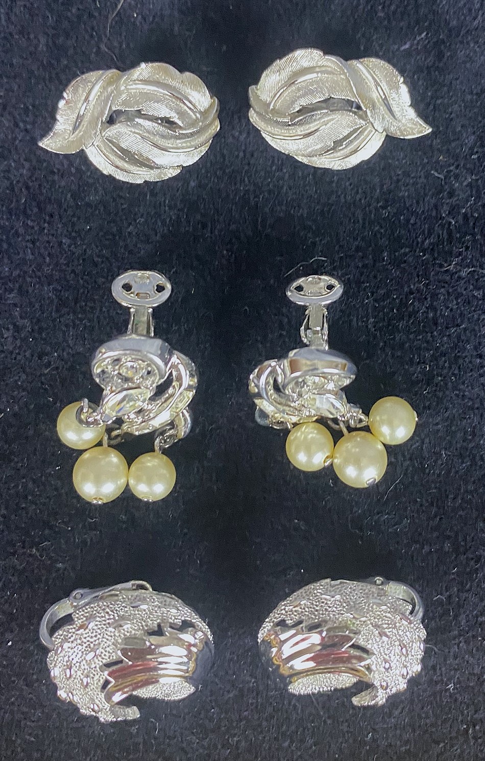 Vintage Signed Crown Trifari Jewelry, Bracelet, 3 Broochs, 4 Pair Clip Earrings