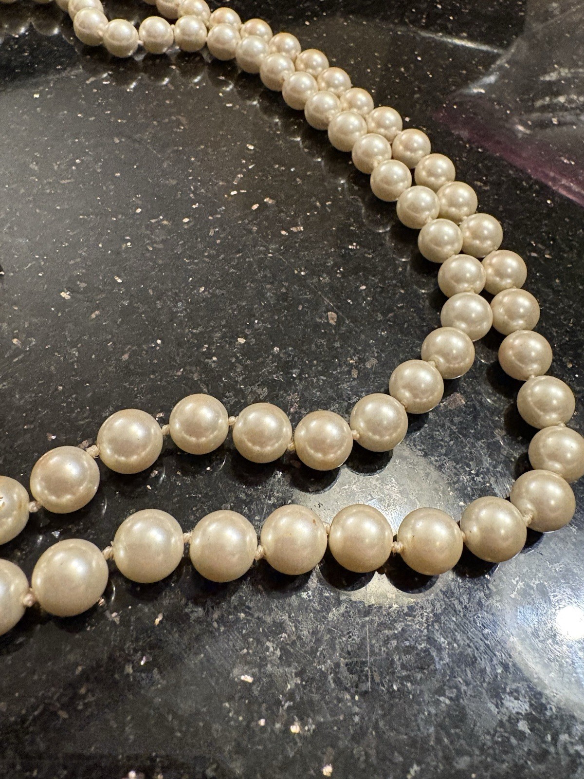 Vintage 23’ Henri Bendel Faux Pearl Necklace- has some discoloration