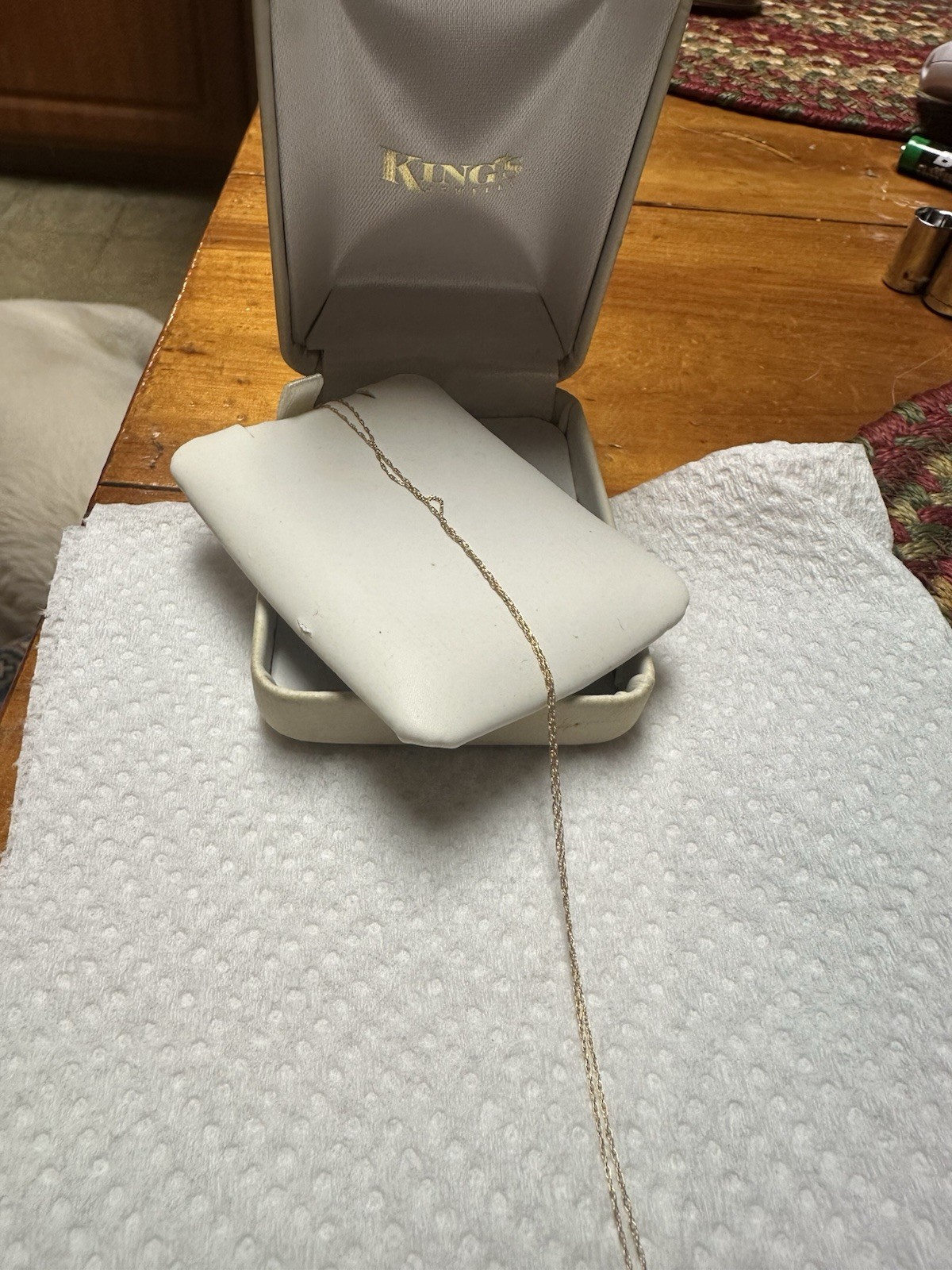 Ivory 14 Karat Gold Necklace.